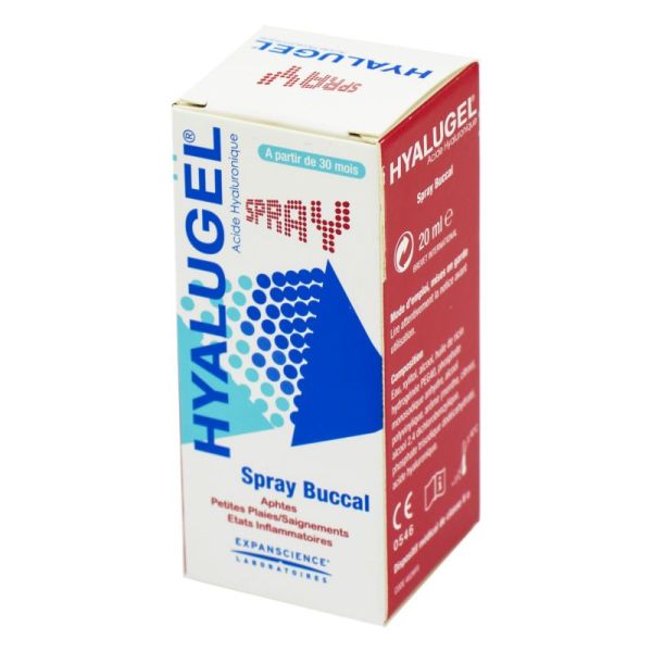 HYALUGEL Spray buccal à l' Acide Hyaluronique pour Aphtes, Petites Plaies, Saignements, Etats Inflam