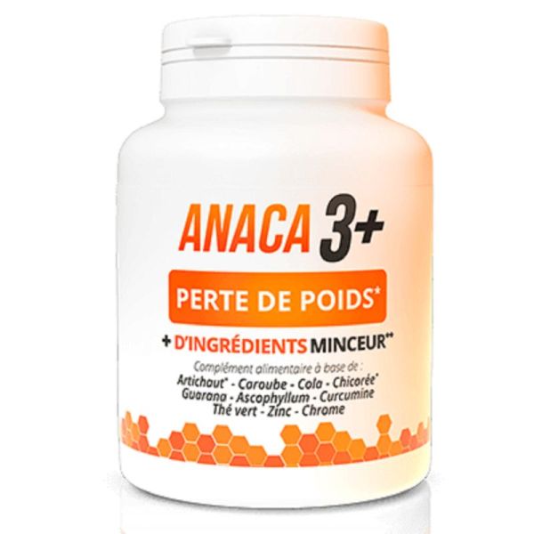 ANACA 3+ Perte de Poids - Plus d' Ingrédients Minceur, Réduction d'Appétit, Brûle-Graisses - Bte/120