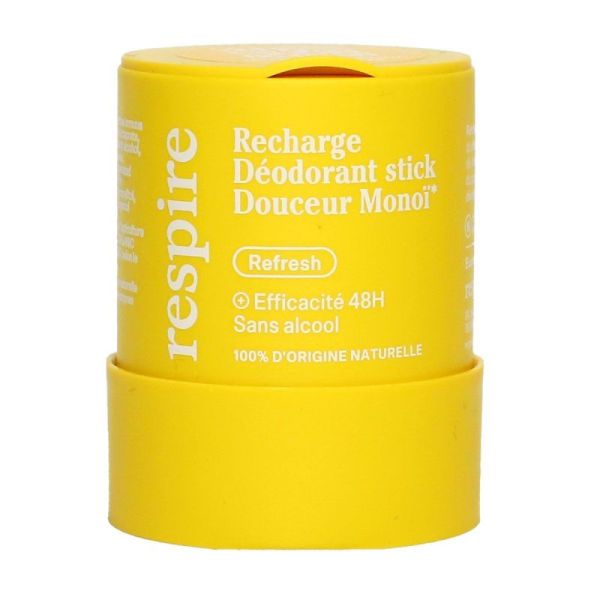 RESPIRE - Refresh deodorant stick douceur monoi recharge bio 50g