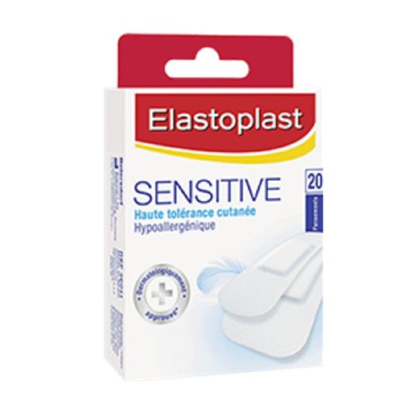 ELASTOPLAST SENSITIVE 20 Pansements Spécial Peaux Sensibles - 2 Tailles 1.9 x 7.2 cm et 3 x 7.2 cm