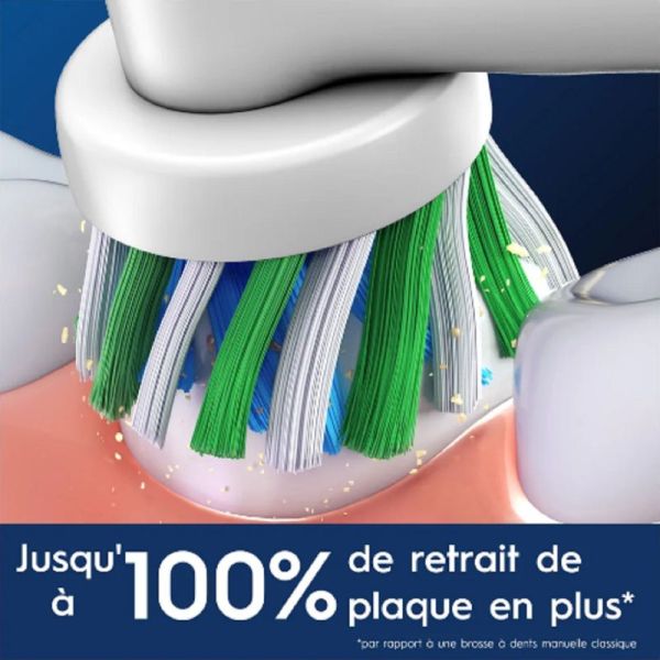 ORAL B Cross Action 3 Brosettes de Rechange - Pour Brosse à Dents Electriques ORAL B sauf Pulsonic et iO