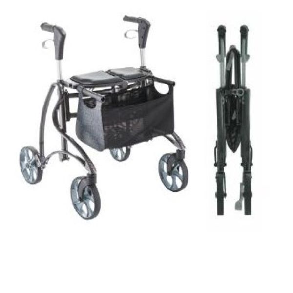 ROLLATOR Dolomite JAZZ 4 Roues Pliant avec Panier et Poignées Réglables en Hauteur, N7677* - 1 Unité