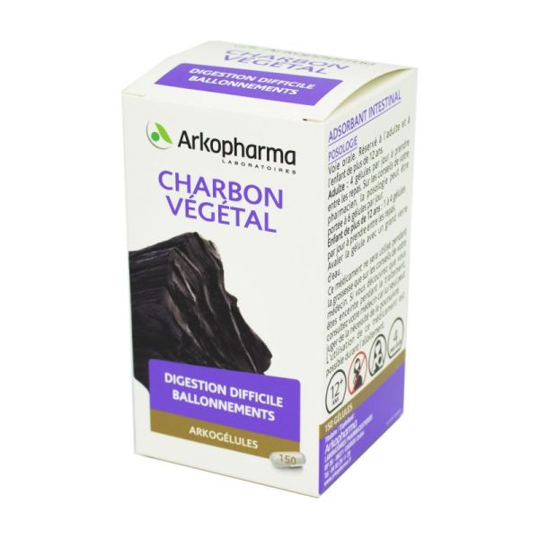 ARKOGELULES CHARBON VEGETAL digestion ballonnements - B/150 gélules