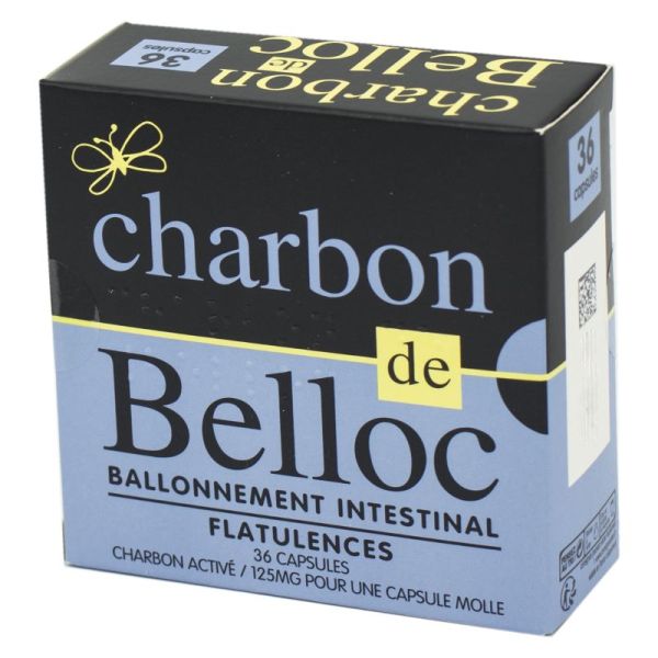 Charbon de Belloc 125 mg 36 capsules molles - Petit Modèle