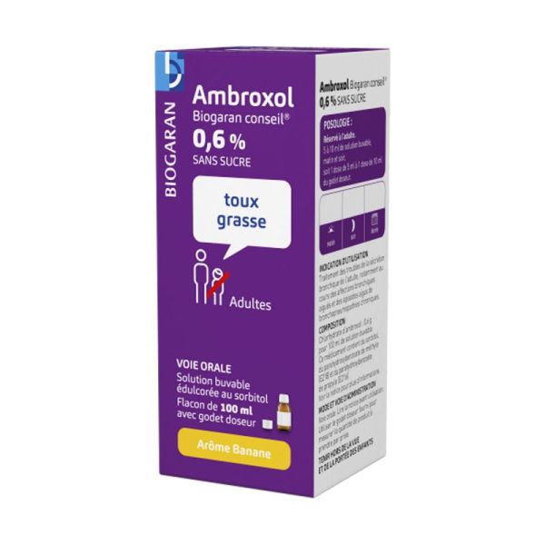 Ambroxol 0,6% Biogaran Conseil solution buvable - Flacon 100 ml