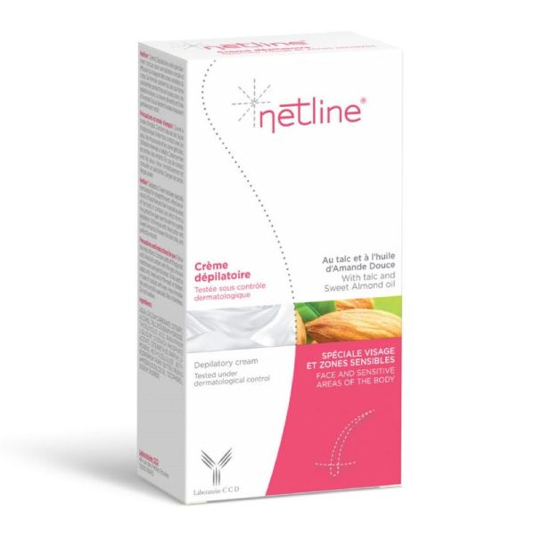 NETLINE Crème Dépilatoire 75ml Spéciale Visage et Zones Sensibles (Aisselles, Maillot)