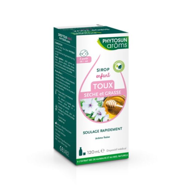 PHYTOSUN AROMS Sirop Enfant Toux Sèche et Grasse Dès 1 An - Soulage Rapidement - 120ml