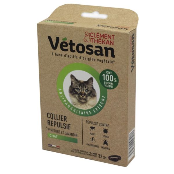 VETOSAN Anti-parasitaire Externe Collier Répulsif Chat 32cm - Bte/1