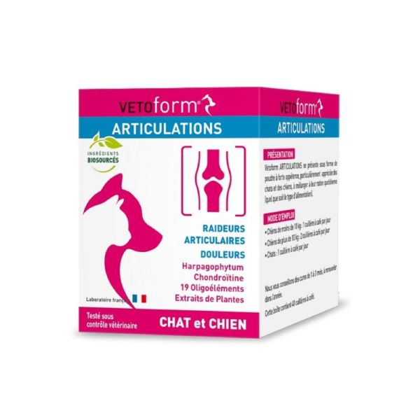 VETOFORM ARTICULATIONS Chat Chien 100g - Raideurs, Douleurs Articulaires