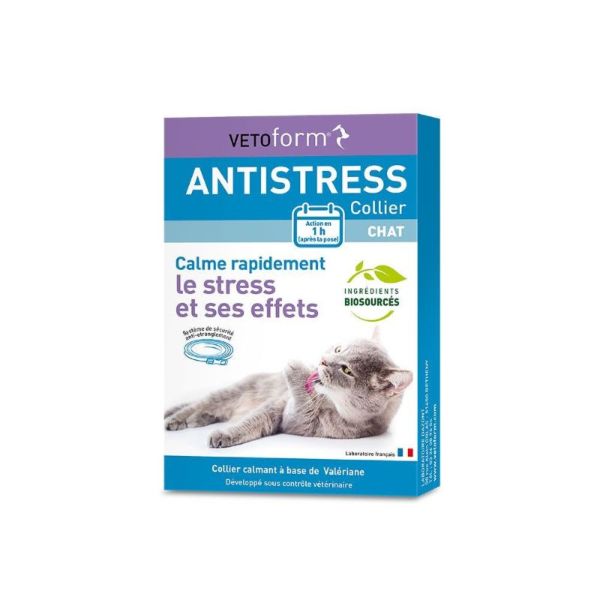 VETOFORM ANTISTRESS Chat 1 Collier Calmant - Valériane et Lavande biosourcées