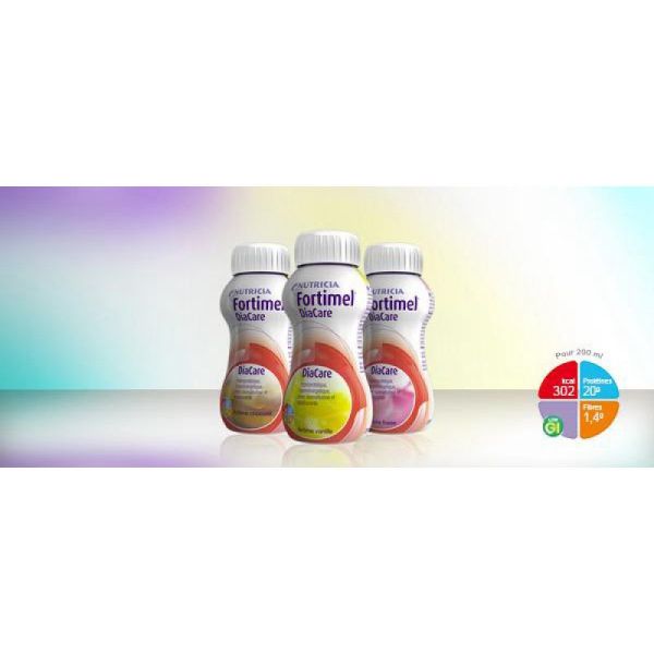 FORTIMEL DIACARE Fraise 200ml HP/HE - Aliment Diététique pour Besoins Nutritionnels en Cas de Dénutr