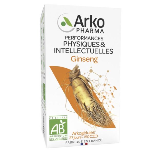 ARKOGELULES BIO Ginseng 1560mg de Racine - Bte/150 - Tonus et Vitalité