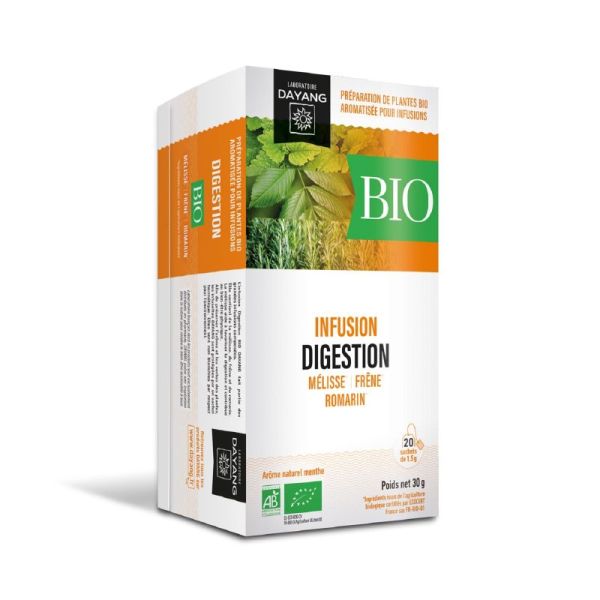 DAYANG BIO DIGESTION Infusions 20x 1.5g - Mélisse, Frêne, Romarin