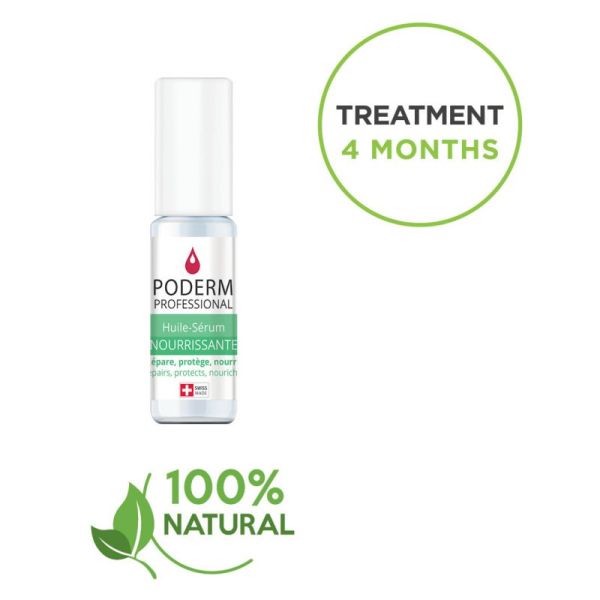 PODERM PROFESSIONAL Huile Sérum Nourrissante 8ml - Ongles Striés, Secs, Cassants - 100% Naturel