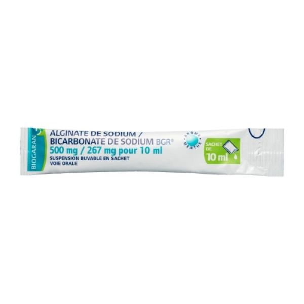 Alginate/Bicarbonate de Sodium 500mg/267 mg Biogaran - 24 sachets 10 ml