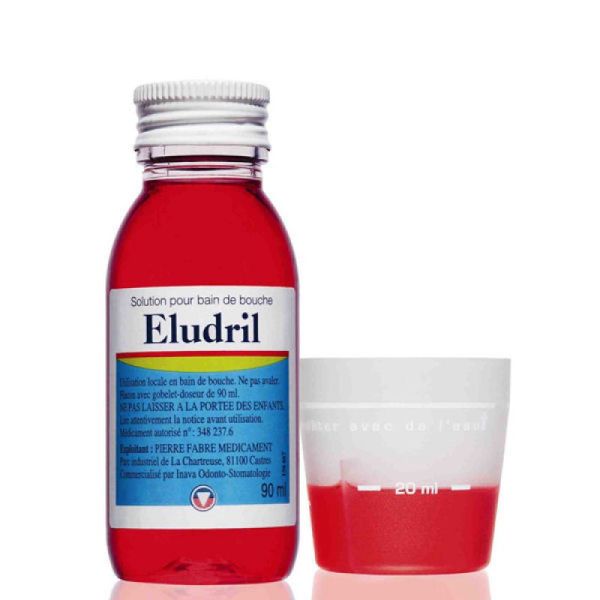 Eludril bain de bouche - Flacon 90 ml + gobelet