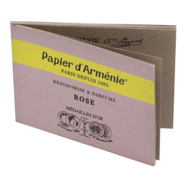 PAPIER D ARMÉNIE PARFUM ROSE - Carnet de 12 feuillets triples