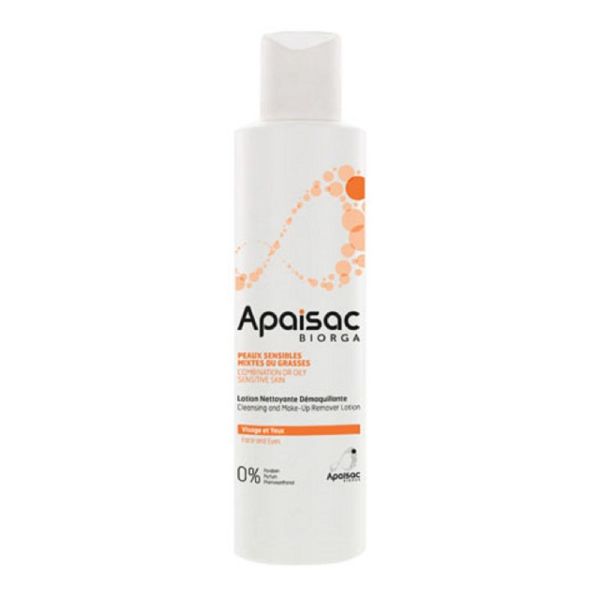 APAISAC Lotion Nettoyante Démaquillante 200ml - Peaux Sensibles Mixtes ou Grasses