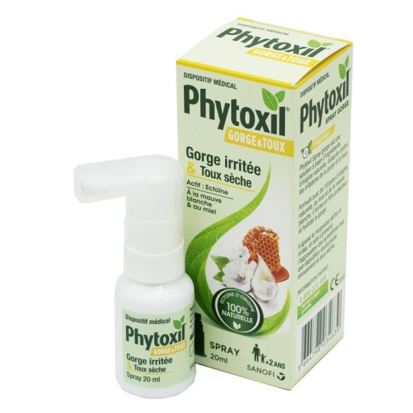 PHYTOXIL GORGE ET TOUX - Gorge Irritée et Toux Sèche Spray 20ml - Dès 2 Ans  - 3664798034639