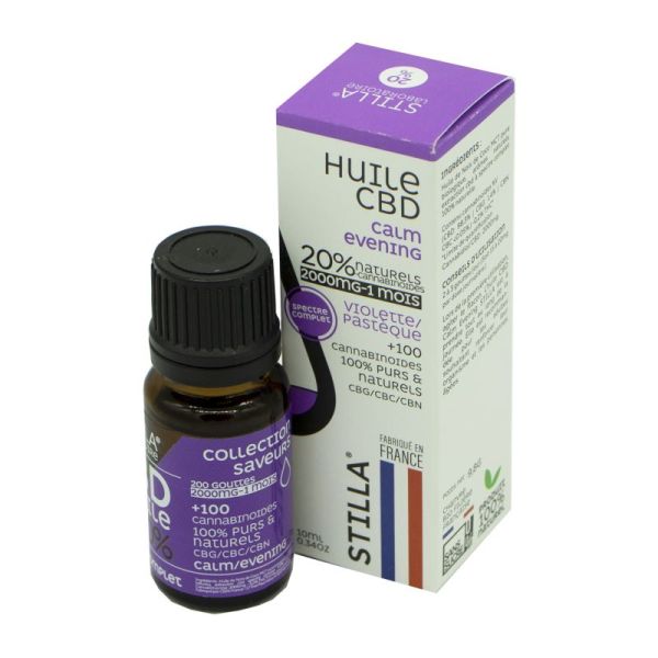 HUILE CBD Calm Evening Bio 20% 200mg Full Spectrum 10ml - Collection Saveurs MCT