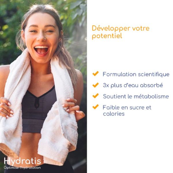 HYDRATIS Pêche 20 Pastilles Effervescentes - Optimise l' Hydratation