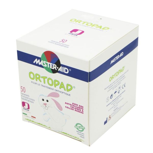 ORTOPAD BLANC JUNIOR 6.7 x 5 cm, Pansement Orthoptique Occlusif Adhésif - Bte/50