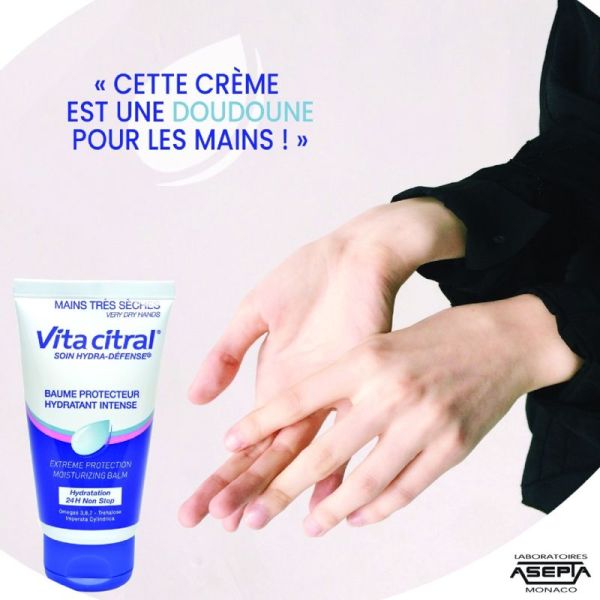 VITA CITRAL Soin Hydra Défense 75ml - Baume Protecteur Hydratant Intense - Mains très Sèches