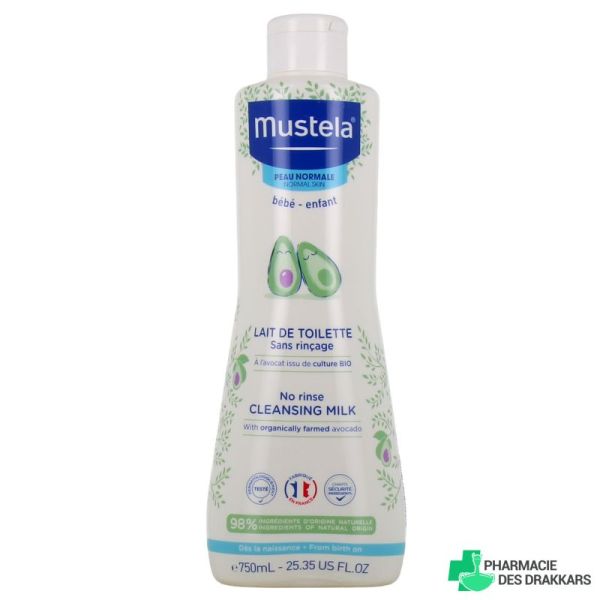 MUSTELA PEAU NORMALE Lait de Toilette 200ml - Sans Rinçage - à l' Avocat Bio