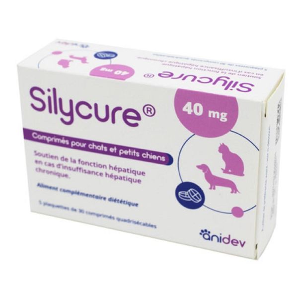 SILYCURE 40mg Chat et Petit Chien Bte/150 Comprimés - Soutien de la Fonction Hépatique et Biliaire