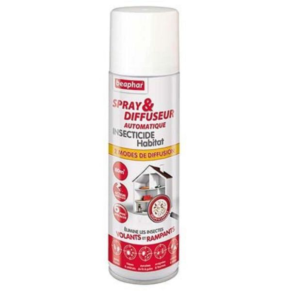 BEAPHAR Spray et Diffuseur Automatique Insecticide Habitation 250ml - Insectes Volants et Rampants