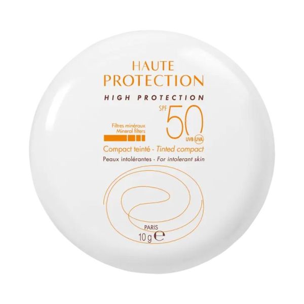 AVENE SOLAIRE - Crème de Teint Solaire Doré SPF50 Haute Protection, Compact Teinté Doré - 10g