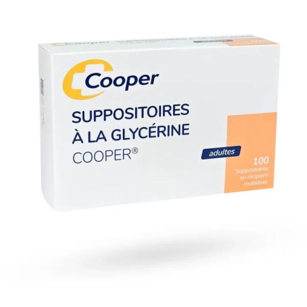 Suppositoires à la glycérine Adultes, Cooper - Boite de 100