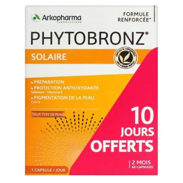 PHYTOBRONZ -SOLAIRE  - Complément Alimentaire Préparareur de la Peau au soleil
