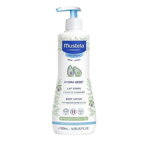 MUSTELA PEAU NORMALE Hydra Bébé Lait Corps 500ml - Perséose d' Avocat Bio