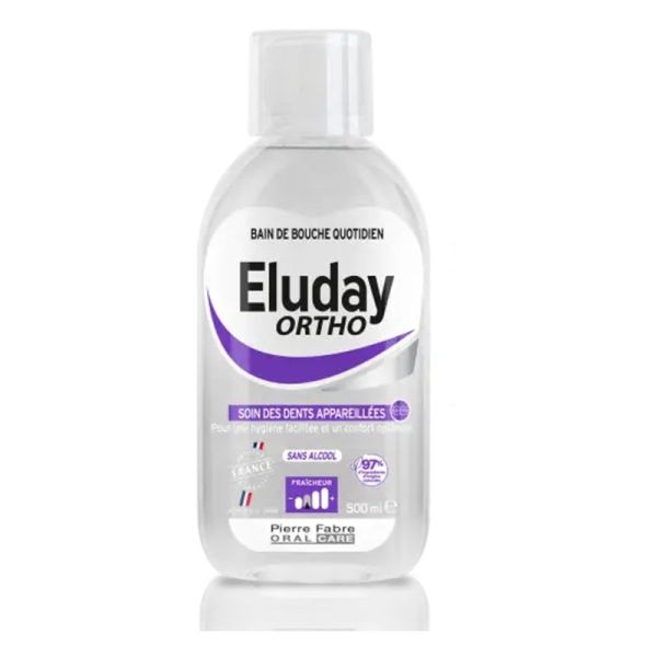 ELUDAY ORTHO 500ml - Solution pour Bain de Bouche - Pour Dents Appareillées