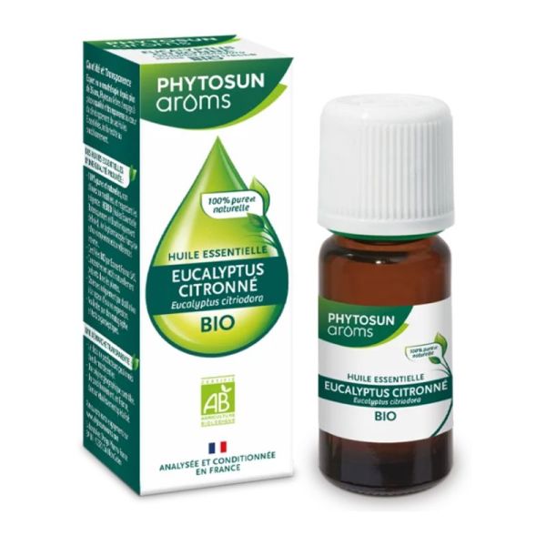 Huile Essentielle Bio EUCALYPTUS CITRONNE - Eucalyptus citriodora - 10ml - PHYTOSUN AROMS