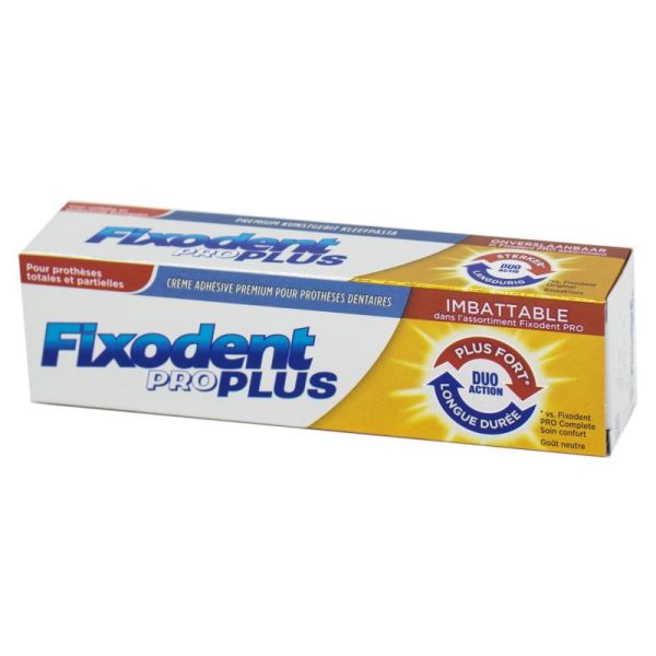 FIXODENT Pro Plus Duo Action - Crème Adhésive Premium Extra Forte