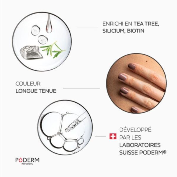 PODERM PROFESSIONAL Color Care Taupe 8ml - Vernis à Ongles Tea Tree