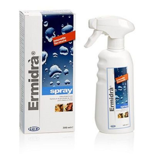 ERMIDRA Spray 300ml - Chat, Chien - Sécheresse Cutanée, Séborrhées Sèches, Atopie