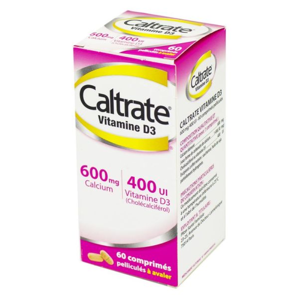 CALTRATE VITAMINE D3 600 mg/400 UI, 60 comprimés