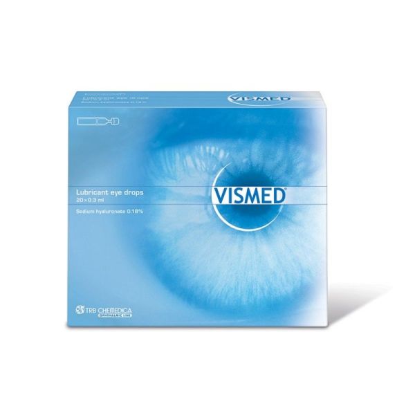 VISMED 20 Unidoses de 0.3ml - Solution Ophtalmique Lubrifiante pour Instillation Oculaire