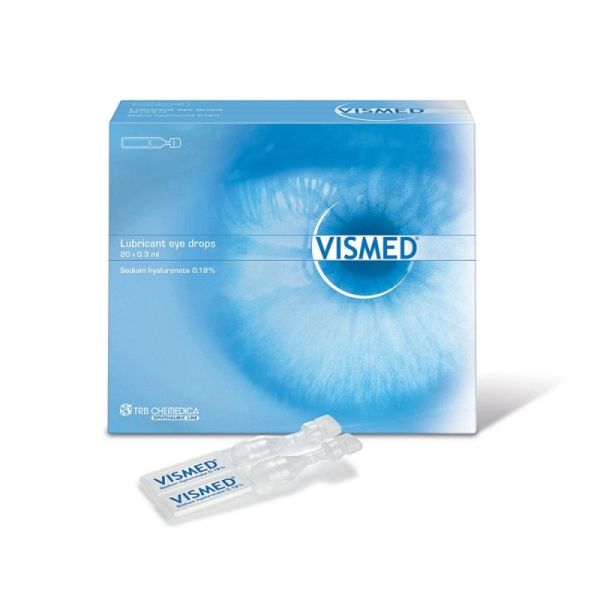 VISMED 20 Unidoses de 0.3ml - Solution Ophtalmique Lubrifiante pour Instillation Oculaire