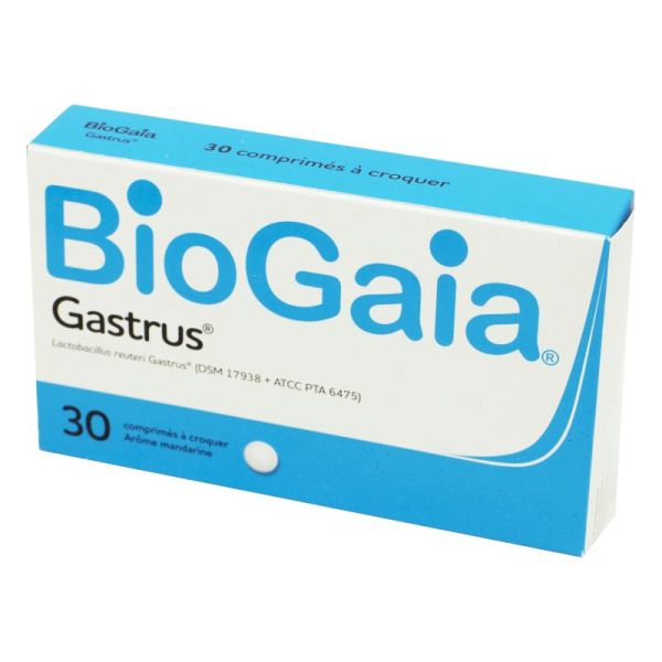 BIOGAIA Gastrus Mandarine 30 Comprimés à Croquer - Lactobacillus Reuteri Gastrus