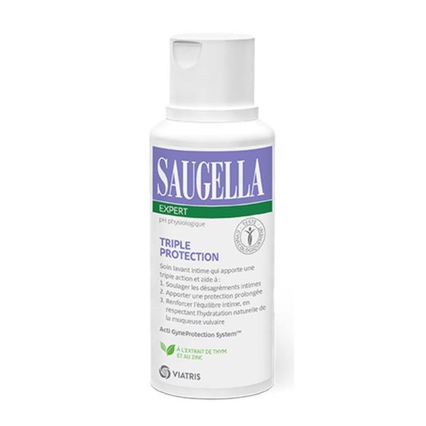 SAUGELLA EXPERT Triple Protection 250ml - Soin Lavant Intime Quotidien - Désagréments Intimes, Protection Prolongée, Equilibre Intime