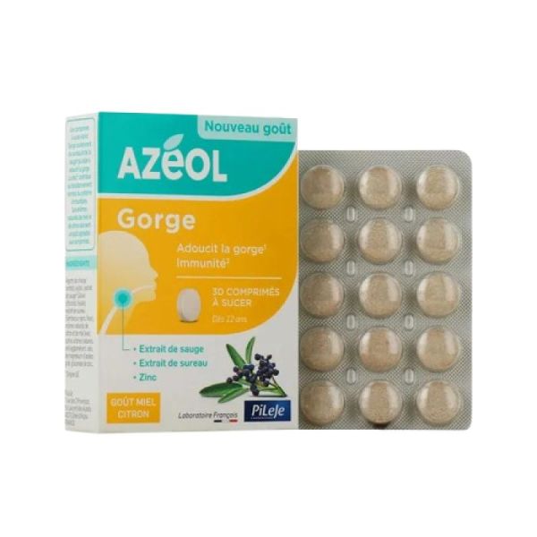 PILEJE Azeol gorge goût miel citron 10 comprimés à sucer