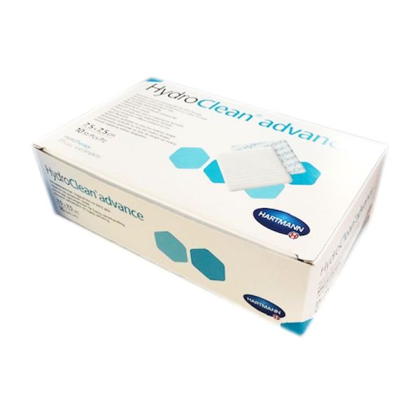 HydroClean Advance 7.5 x 7.5 cm - Pansement Hydrogel Irrigo Absorbant Carré, Prêt à l'Emploi, Bte/10