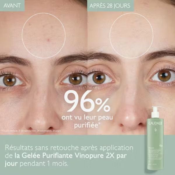 VINOPURE BIO Gelée Nettoyante Purifiante 385ml - Peaux Mixtes à Tendance Acnéique