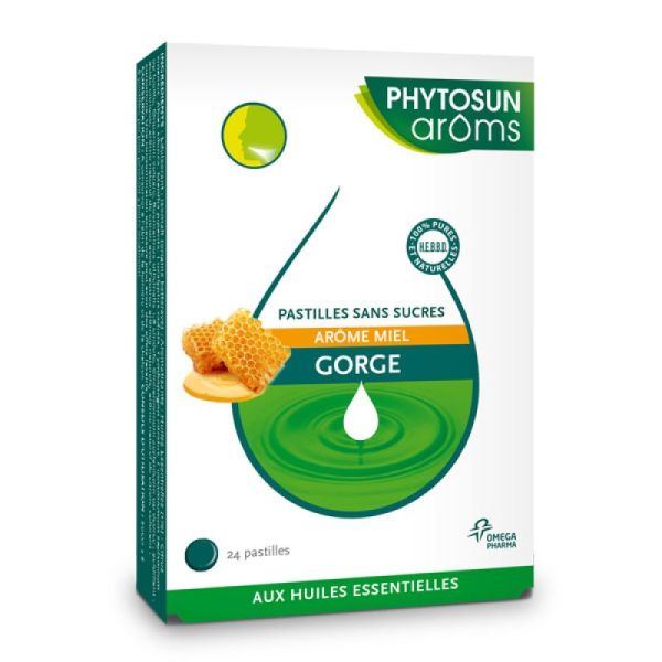 PHYTOSUN AROMS GORGE PASTILLES Arôme Miel sans Sucre - 24 Pastilles à Sucer