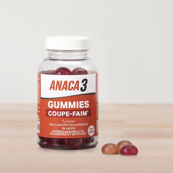 ANACA3 60 Gummies Coupe-Faim - Arôme Framboise et Fraise