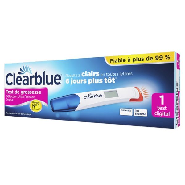 CLEARBLUE 1 Test de Grossesse Détection Ultra Précoce Digital - Résultats en Toutes Lettres 6 Jours Plus Tôt